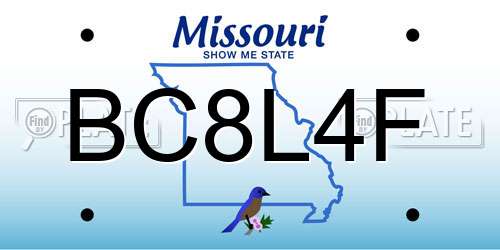 BC8L4F Missouri License Plate