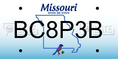 BC8P3B Missouri License Plate