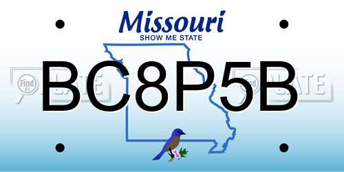 BC8P5B Missouri License Plate