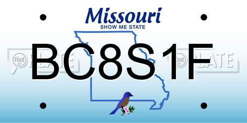 BC8S1F Missouri License Plate