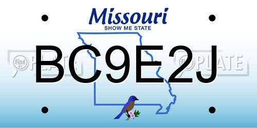 BC9E2J Missouri License Plate