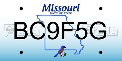 BC9F5G Missouri License Plate