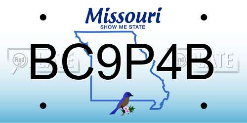 BC9P4B Missouri License Plate