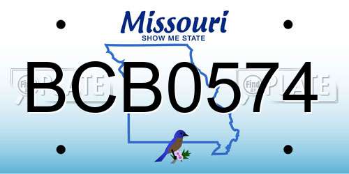 BCB0574 Missouri License Plate