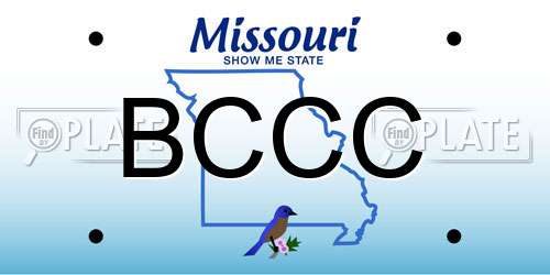 BCCC Missouri License Plate