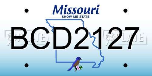 BCD2127 Missouri License Plate