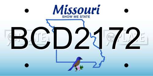 BCD2172 Missouri License Plate