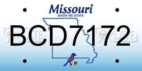 BCD7172 Missouri License Plate