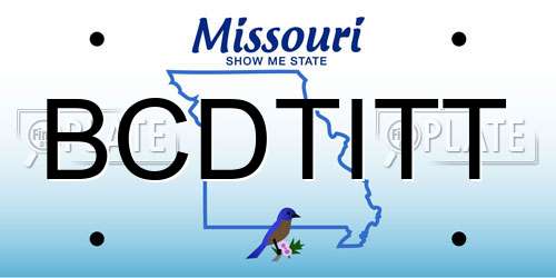 BCDTITT Missouri License Plate