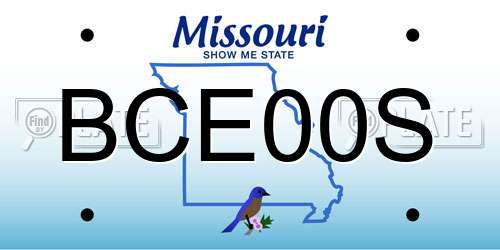 BCE00S Missouri License Plate
