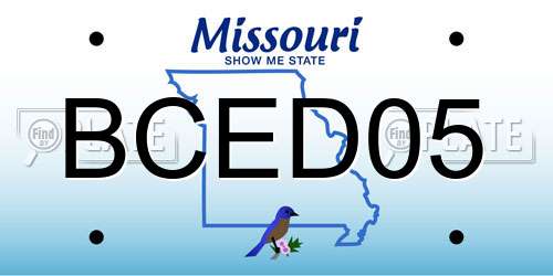 BCED05 Missouri License Plate