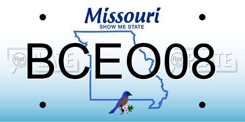 BCEO08 Missouri License Plate