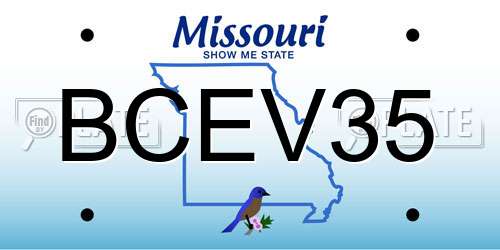 BCEV35 Missouri License Plate