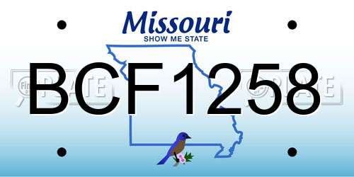 BCF1258 Missouri License Plate