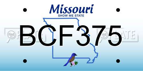 BCF375 Missouri License Plate