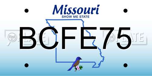 BCFE75 Missouri License Plate
