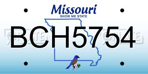 BCH5754 Missouri License Plate