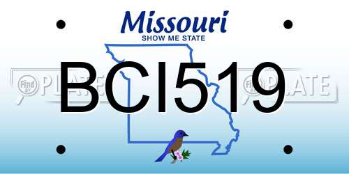 BCI519 Missouri License Plate