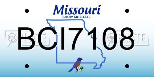 BCI7108 Missouri License Plate