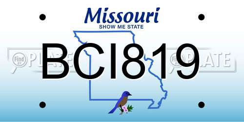 BCI819 Missouri License Plate