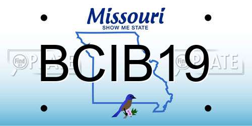 BCIB19 Missouri License Plate