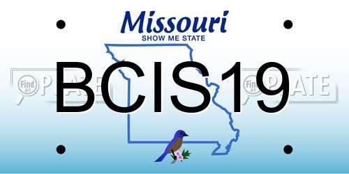 BCIS19 Missouri License Plate