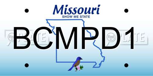 BCMPD1 Missouri License Plate