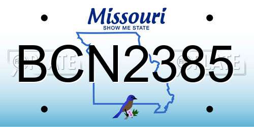 BCN2385 Missouri License Plate