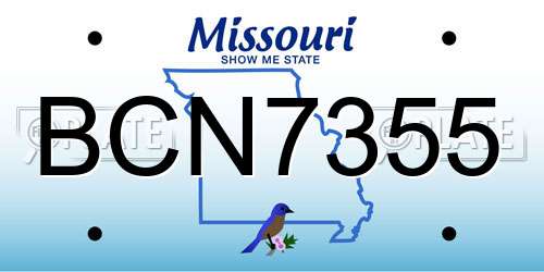 BCN7355 Missouri License Plate