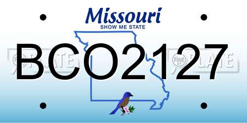 BCO2127 Missouri License Plate