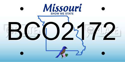 BCO2172 Missouri License Plate