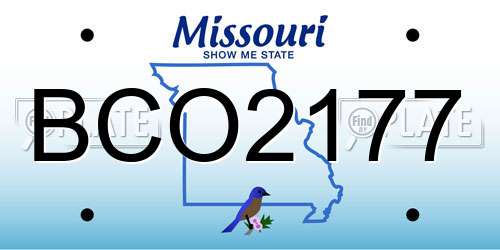 BCO2177 Missouri License Plate
