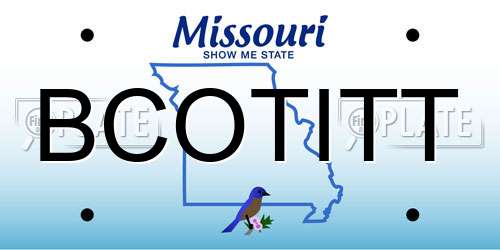 BCOTITT Missouri License Plate