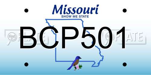 BCP501 Missouri License Plate