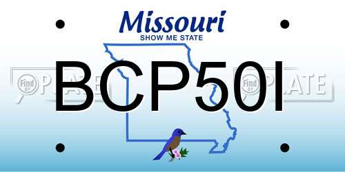 BCP50I Missouri License Plate