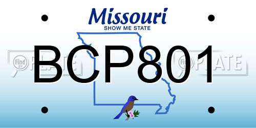 BCP801 Missouri License Plate