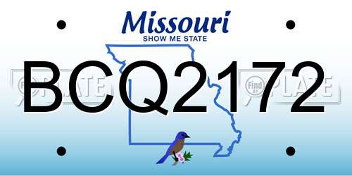 BCQ2172 Missouri License Plate