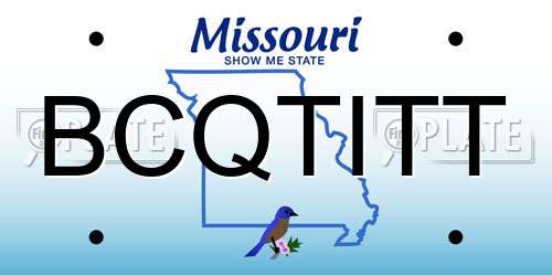 BCQTITT Missouri License Plate