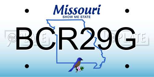 BCR29G Missouri License Plate