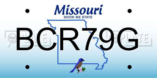 BCR79G Missouri License Plate
