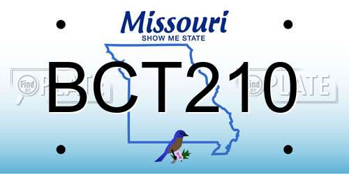 BCT210 Missouri License Plate