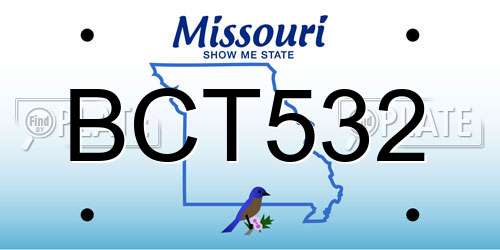 BCT532 Missouri License Plate