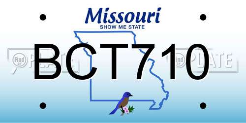 BCT710 Missouri License Plate