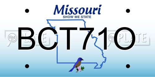 BCT71O Missouri License Plate