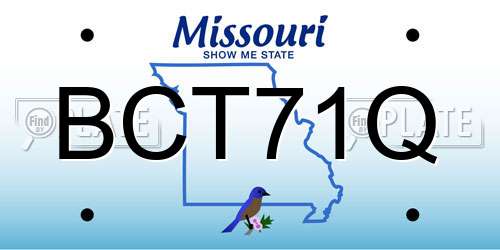 BCT71Q Missouri License Plate
