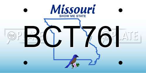 BCT76I Missouri License Plate