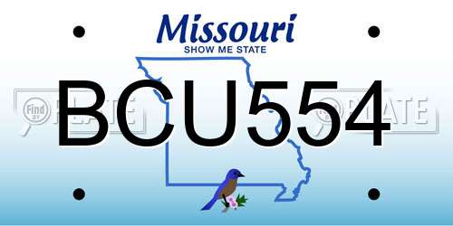BCU554 Missouri License Plate