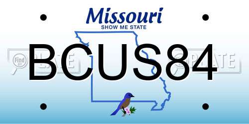 BCUS84 Missouri License Plate