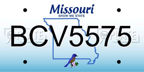 BCV5575 Missouri License Plate