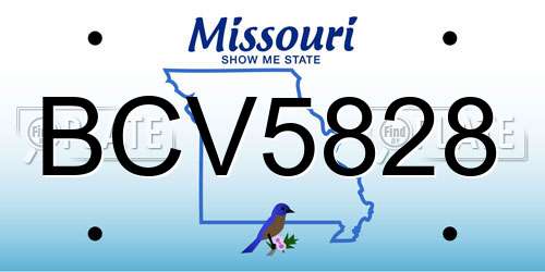 BCV5828 Missouri License Plate